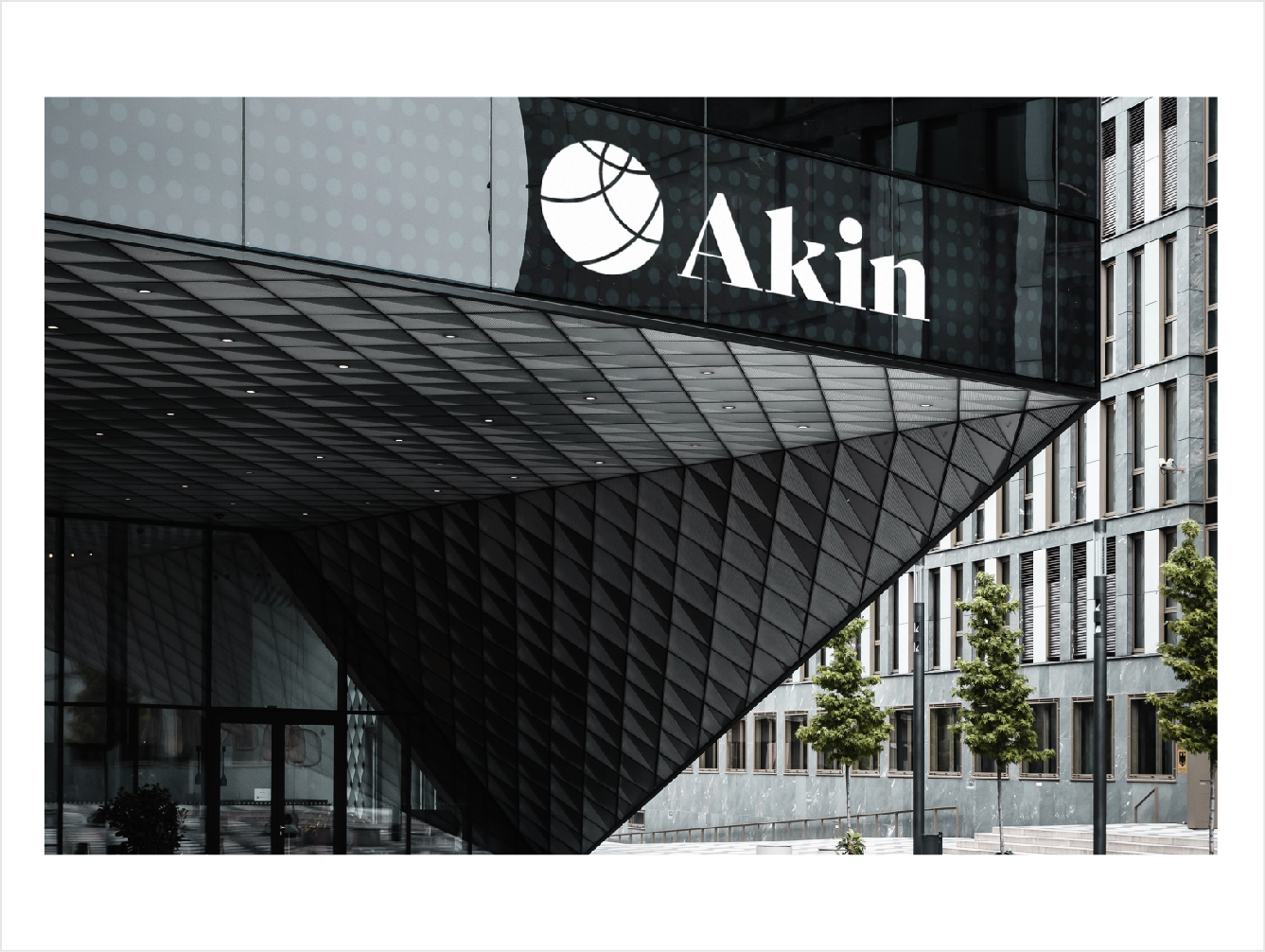 Akin external building sign mock-up
